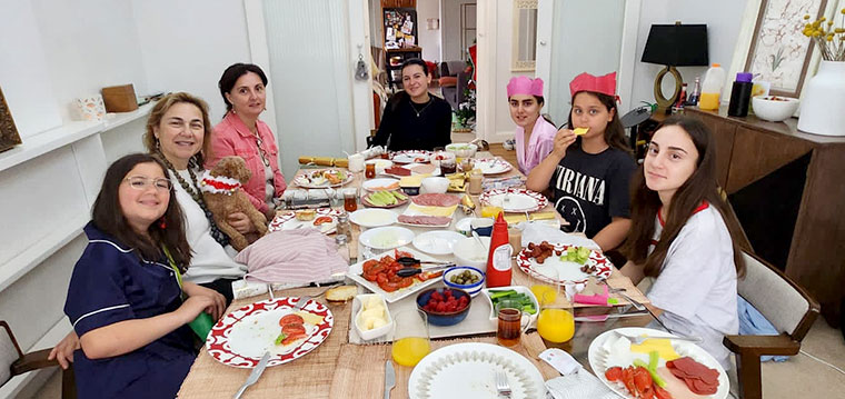 repas en famille d'accueil